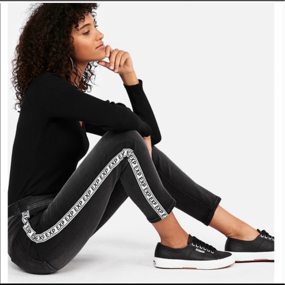 Express High waist Logo strip Legging Jeans